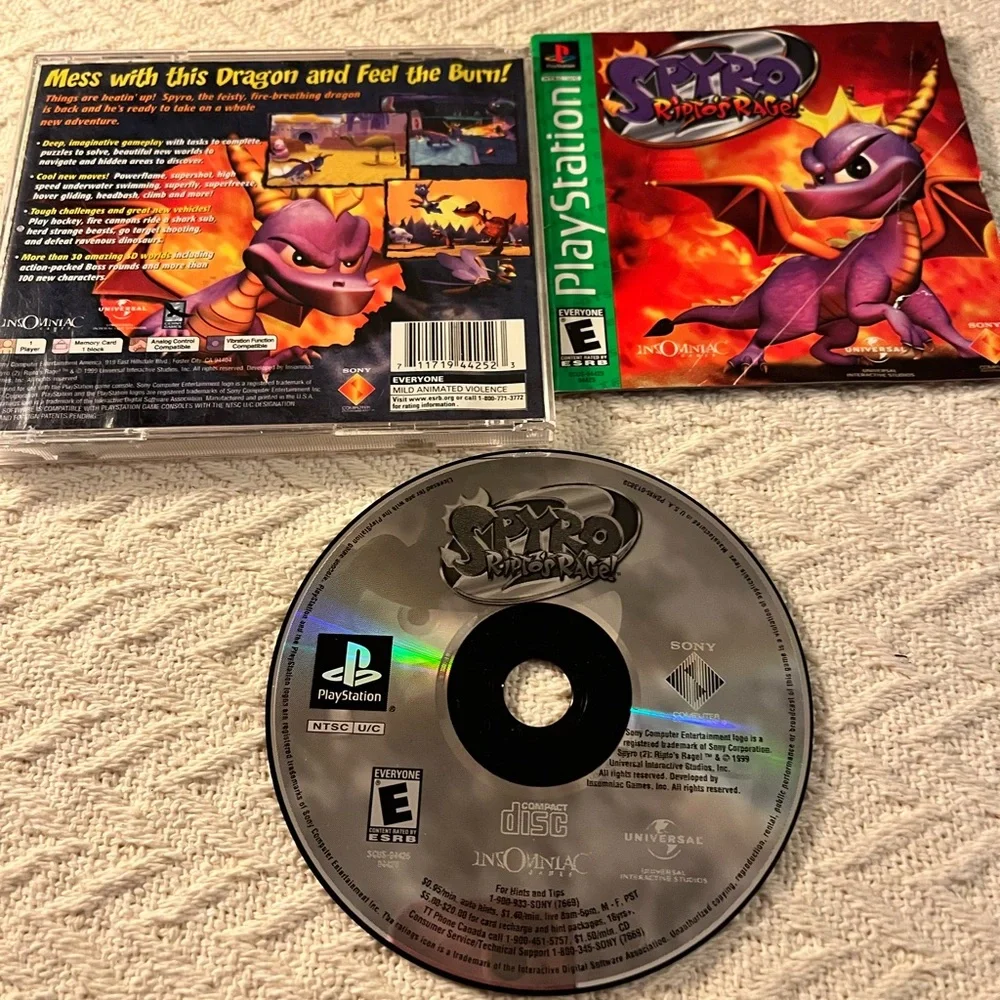 Spyro 2: Ripto's Rage Greatest Hits (Sony PlayStation 1, 1999) Complete CIB